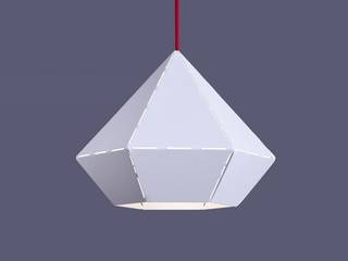 Diamond / Design Pendelleuchte Ø 25 cm / Weiss, Rot, Skapetze Lichtmacher Skapetze Lichtmacher 모던스타일 거실 금속