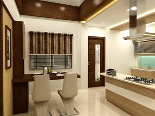 Duplex in Indore, Shadab Anwari & Associates. Shadab Anwari & Associates. Столовая комната в азиатском стиле