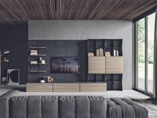 Biblioteczka ze stali | Ronda Design, BandIt Design BandIt Design Modern living room Iron/Steel Grey