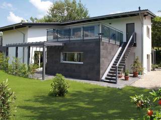 Casa prefabbricata in legno su progetto - Bifamiliare, Bologna, Spazio Positivo Spazio Positivo Moderne huizen Marmer