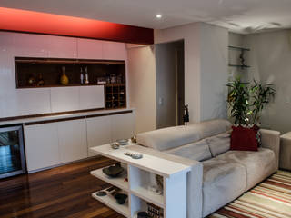 Apartamento com varanda zen, Inspirate Arquitetura e Interiores Inspirate Arquitetura e Interiores Ruang Keluarga Modern