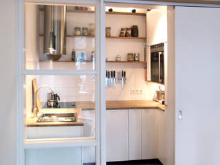 Miniküche, studio jan homann studio jan homann Modern style kitchen Wood White