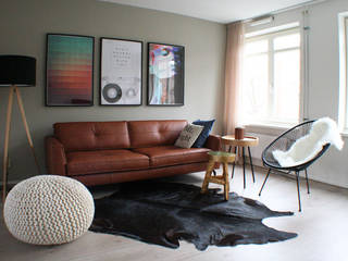 Appartement Amsterdam, By Lenny By Lenny Phòng khách phong cách công nghiệp