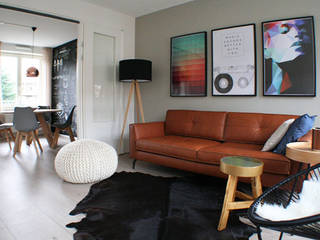 Appartement Amsterdam, By Lenny By Lenny Industrial style living room