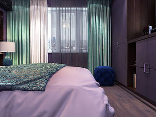 Bedroom apartment in the panel house, Your royal design Your royal design Ausgefallene Schlafzimmer Lila/Violett