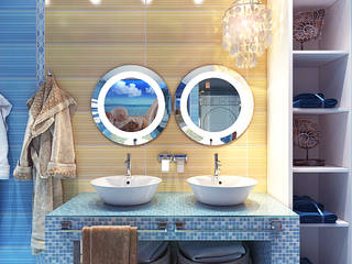 Bathroom apartment in the panel house, Your royal design Your royal design Mediterrane Badezimmer Gelb