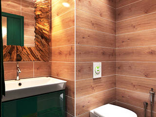WC room in a panel house apartment, Your royal design Your royal design Minimalistische Badezimmer Holznachbildung