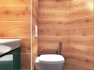 WC room in a panel house apartment, Your royal design Your royal design Minimalist bathroom Wood effect