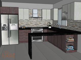 Cocina en Villas La Joya, H-abitat Diseño & Interiores H-abitat Diseño & Interiores Dapur Modern Batu