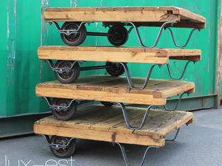Palettenwagen Couch Tisch Holz Industrie Design Vintage, Lux-Est Lux-Est Industrialer Balkon, Veranda & Terrasse Holz