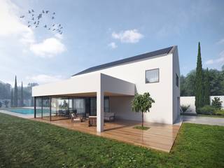 Casa in legno con piscina, Progettolegno srl Progettolegno srl Moderne Häuser Holz Holznachbildung