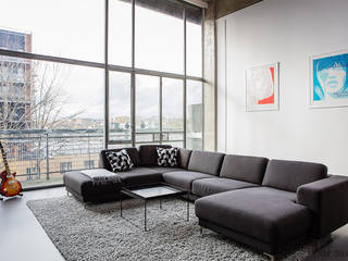 Old Street Duplex, YAM Studios YAM Studios Industrial style living room Grey