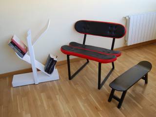 Skateboard chair - nose grab - black and red color, skate-home skate-home Modern nursery/kids room