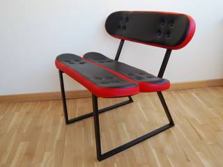 Skateboard chair - nose grab - black and red color, skate-home skate-home Quartos modernos