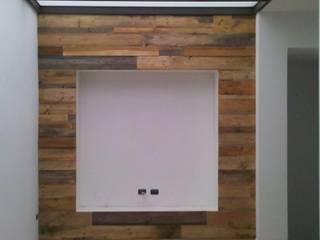 Pareti in listoni di legno irregolari, Dimore - oggettieprogetti Dimore - oggettieprogetti Modern living room