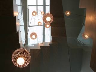 Rita 150 pendant lights, .. .. Modern Corridor, Hallway and Staircase Metal