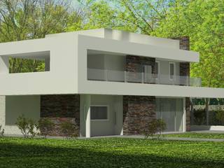 Este proyecto se inicio teniendo como idea principal una cinta blanca q va unificando todas las piezas de la casa., arquitectura siglo XXI arquitectura siglo XXI Дома в стиле минимализм