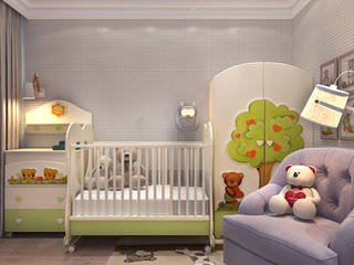 Children's room for a baby up to 3 years, Your royal design Your royal design クラシックデザインの 子供部屋 ベージュ