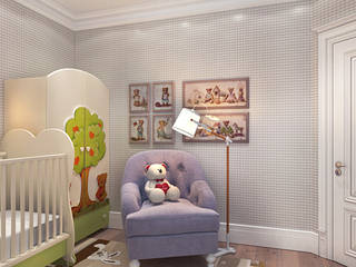 Children's room for a baby up to 3 years, Your royal design Your royal design クラシックデザインの 子供部屋 紫/バイオレット