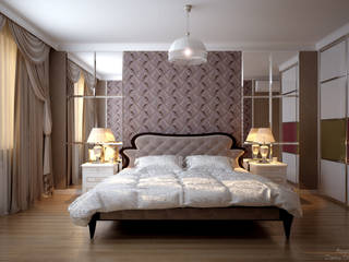 Дизайн спальни в коттеджном поселке "Бавария"2, Студия интерьерного дизайна happy.design Студия интерьерного дизайна happy.design Modern style bedroom