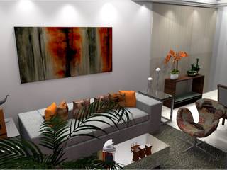 Projeto de Decoração para Apartamento de 75m², Arquiteta Elaine Silva Arquiteta Elaine Silva Modern living room