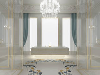 A peek on IONS Design gorgeous room interiors, IONS DESIGN IONS DESIGN Minimalistyczna łazienka Marmur Wielokolorowy