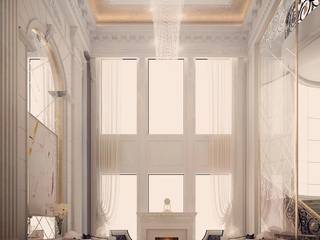 Adorable Luxury Fireplace Lounge , IONS DESIGN IONS DESIGN Вітальня Мідь / Бронза / Латунь Білий