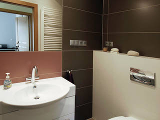 Mieszkanie prywatne w CHORZOWIE, NOBO DESIGN Aleksandra Huras NOBO DESIGN Aleksandra Huras Modern bathroom