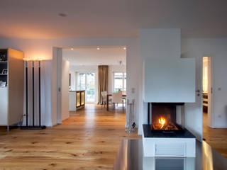 Offene Wohnwelt Klaus Geyer Elektrotechnik Modern Living Room Gebäude,Holz,Beleuchtung,Haus,Bodenbelag,Innenarchitektur,Umhauen,Halle,Zimmerpflanze,Wohnzimmer