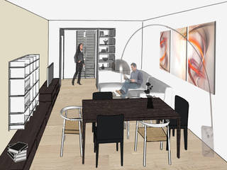 Appartamento_CF, Riccardo Cazzaniga Architetto Riccardo Cazzaniga Architetto Modern Oturma Odası Ahşap Ahşap rengi