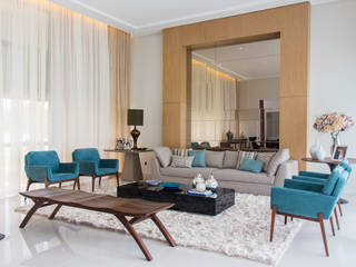 Residência, Carolina Mota - Arquitetura, Interiores e Iluminação Carolina Mota - Arquitetura, Interiores e Iluminação Modern living room