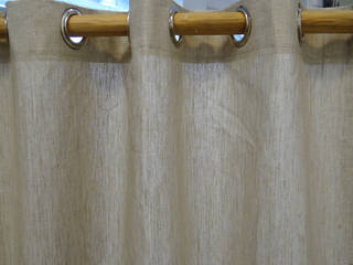 Duschvorhang aus Naturstoffen, Maßarbeiten Maßarbeiten Rustic style bathroom Flax/Linen Pink