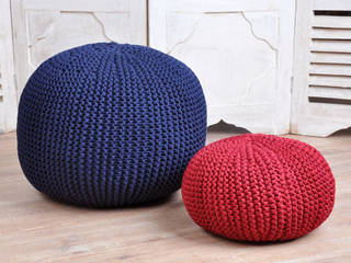DIY Pouf Sets, Wollige Anleitungen Wollige Anleitungen Living room Cotton Red
