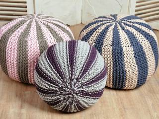 DIY Pouf Sets aus Karlems Textilgarn , Wollige Anleitungen Wollige Anleitungen Living room Cotton Red