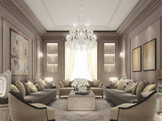 Cozy Contemporary Living Room, IONS DESIGN IONS DESIGN Moderne Wohnzimmer Marmor Mehrfarbig