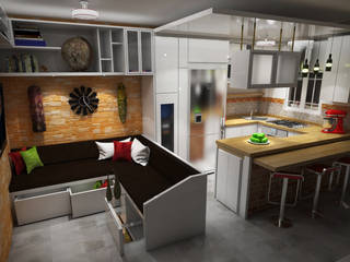 Diseño Sala-Cocina/Comedor , Interiorismo con Propósito Interiorismo con Propósito Phòng khách