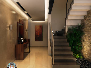 Residencia MR , Interiorisarte Interiorisarte Corredores, halls e escadas modernos Pedra Cinzento