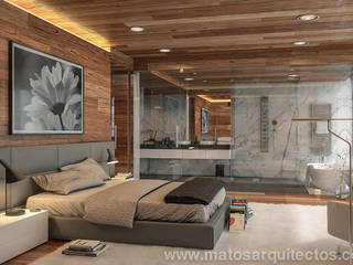 House by River side, Matos Architects Matos Architects Modern Bedroom Solid Wood Multicolored