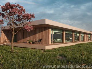 House by River side, Matos Architects Matos Architects Casas modernas: Ideas, imágenes y decoración Madera maciza Multicolor