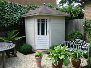 Posh Corner Shed Garden Affairs Ltd Classic style garage/shed Wood White shed,corner shed,garden,summerhouse,storage,white,quality,scandinavian,premium,luxury