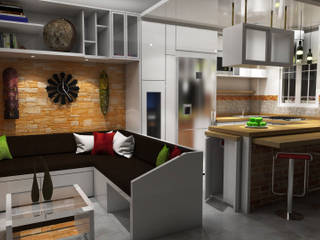 Diseño Sala-Cocina/Comedor , Interiorismo con Propósito Interiorismo con Propósito Living room