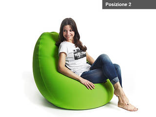 X-Drop Indoor Sitzsack XPouf mit deutscher Qualitätsfüllung, Univok GmbH Univok GmbH Modern living room Textile Amber/Gold