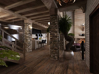 Домик в горах, Студия дизайна Натали Хованской Студия дизайна Натали Хованской Country style living room