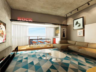 Apartamento NC, Poligonus Arquitetura Poligonus Arquitetura Modern living room