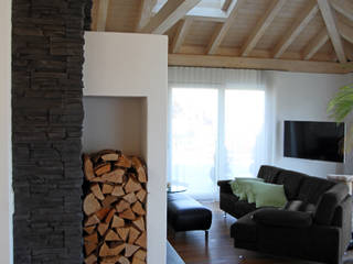 Kamin in Steinverkleidung , White Hills Stones GmbH White Hills Stones GmbH Modern Living Room