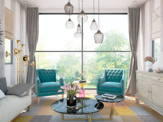 Sala de estar para músico, MRamos MRamos Living room Copper/Bronze/Brass Turquoise