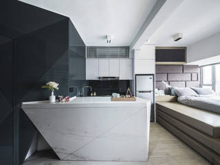 Black-and-white stuido flat in Hong Kong, Zip Interiors Ltd Zip Interiors Ltd