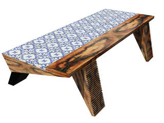 Saama Table, ARQAMA - Arquitetura e Design Lda ARQAMA - Arquitetura e Design Lda Sala de jantarMesas Azulejo Acabamento em madeira