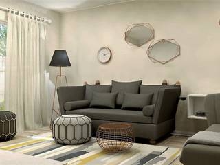 Hallway and Living Room Interior Design, Lena Lobiv Interior Design Lena Lobiv Interior Design オリジナルデザインの リビング