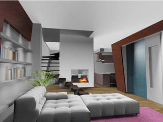 duplex dinamico, Renato Carere Renato Carere Modern living room کنکریٹ